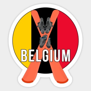 Cool Ski Flag of Belgium Sticker